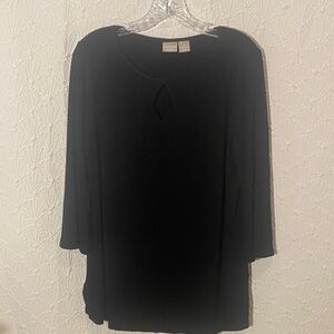 Chico's Elegant Black Blouse Flattering Silhouette Classic Evening Attire 117C